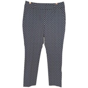 LOFT Women's Marisa Skinny Ankle Pants Diamond‎ Print Size 10 Career Preppy
